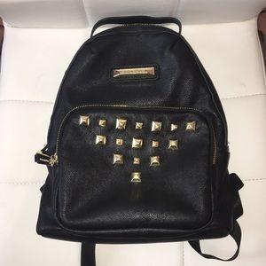 Steve Madden Black Leather Backpack